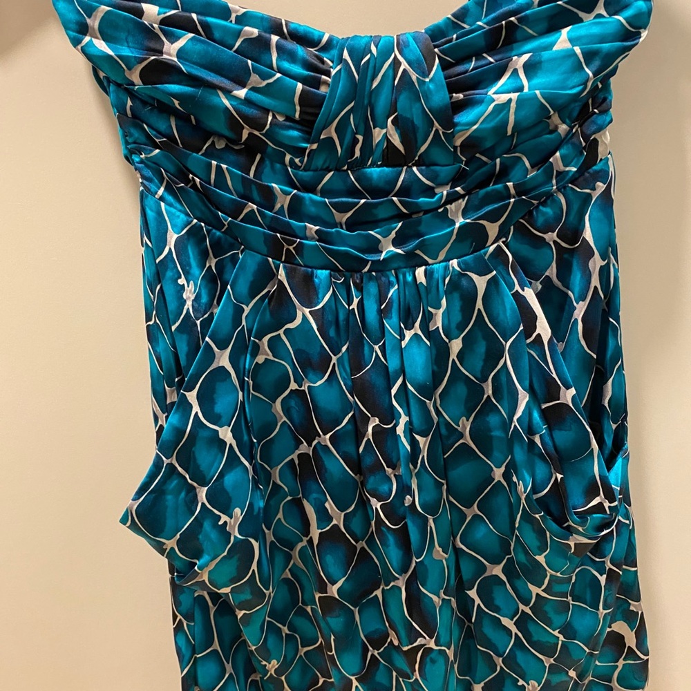 Designer silk mini evening dress